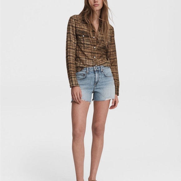New - Rag & Bone Dre Low-Rise Denim Shorts in Stella - Picture 5 of 9